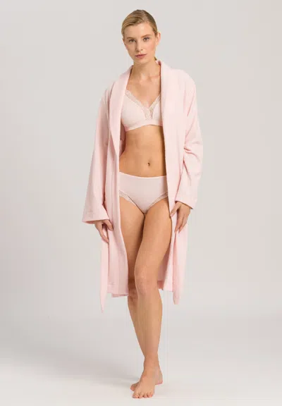 Hanro Robe Selection Shawl Collar Robe In Pink