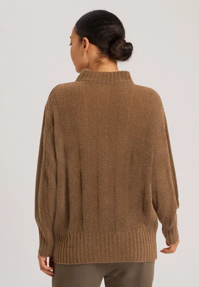 Hanro Knits Mockneck Wool Blend Pullover In Brown