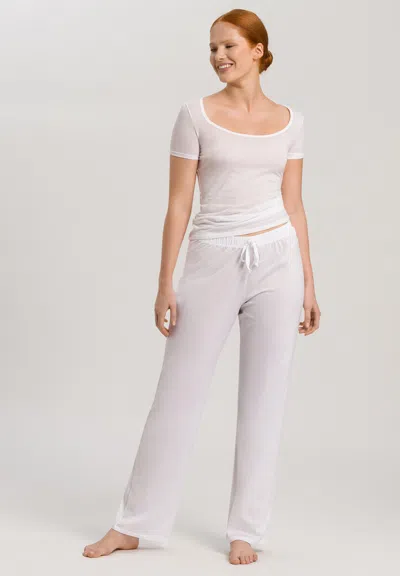 Hanro Cotton Deluxe Cotton Drawstring Pants In White