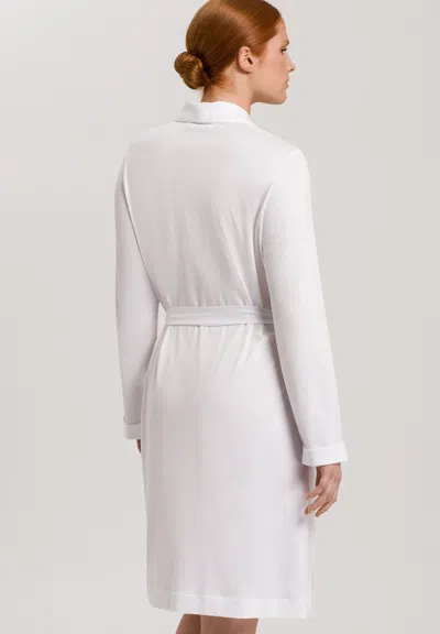 Hanro Robe Selection Shawl Collar Cotton Robe In White