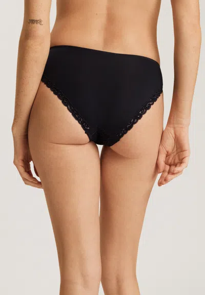 Hanro Stretch-cotton Moments Mini Briefs In Black
