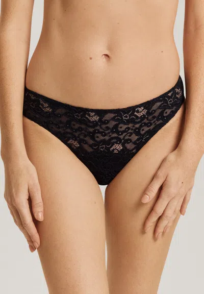 Hanro Stretch-cotton Moments Mini Briefs In Black