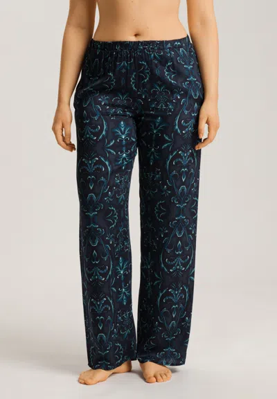 Hanro Marlene Damask Pants In Blue