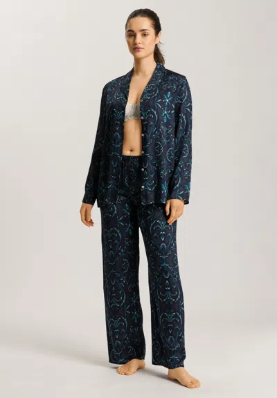 Hanro Marlene Damask Pants In Blue