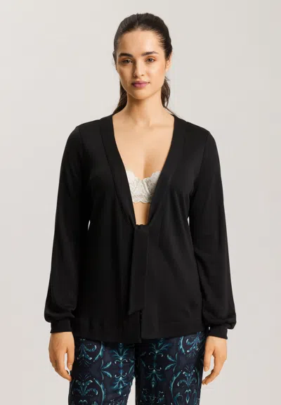 Hanro Marlene Wool Blend Front-tie Cardigan In Multi
