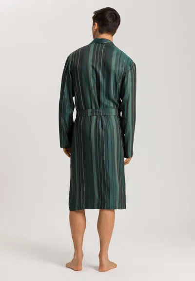 Hanro Selection Silk Blend Striped Robe In Multi