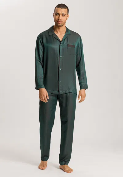 Hanro Selection Notch Collar Button Front Pajama Set In Multi