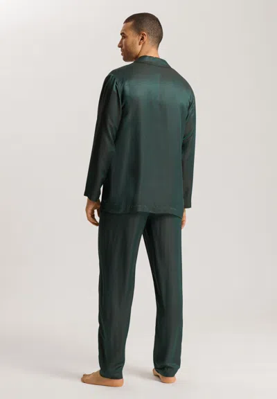 Hanro Selection Notch Collar Button Front Pajama Set In Multi