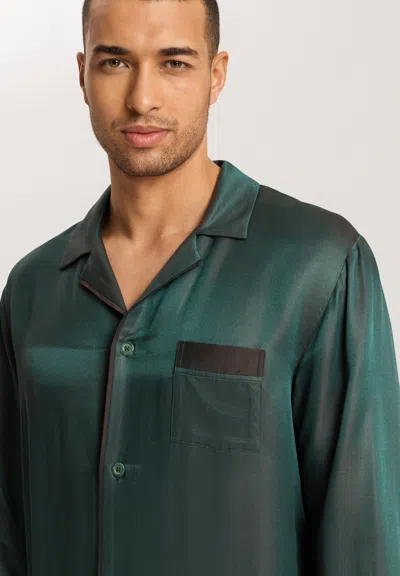 Hanro Selection Notch Collar Button Front Pajama Set In Multi