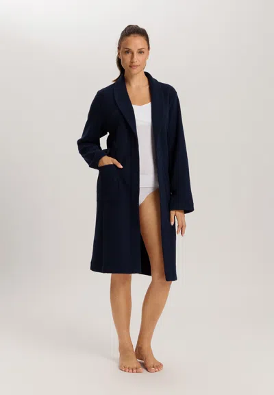 Hanro Robe Selection Shawl Collar Robe In Blue