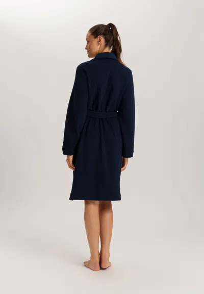 Hanro Robe Selection Shawl Collar Robe In Blue