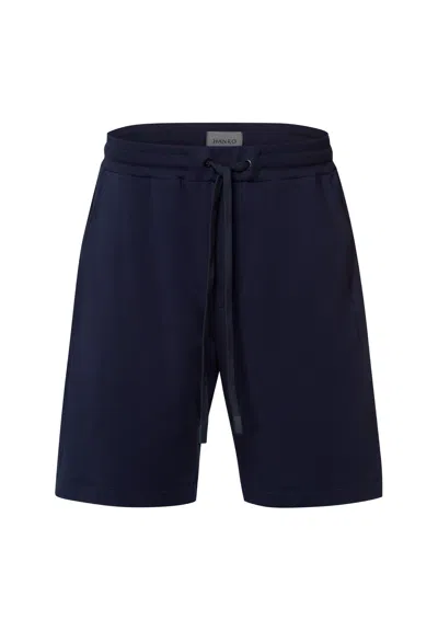 Hanro Natural Living Organic Cotton Drawstring Shorts In Deep Navy