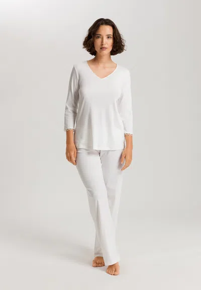 Hanro Anouk Cotton Pajama Set In White