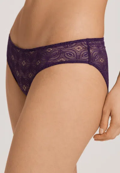 Hanro Ruby Geometric Lace Bikini In Purple