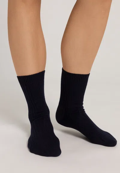 Hanro Accessories Wool Blend Socks In Blue
