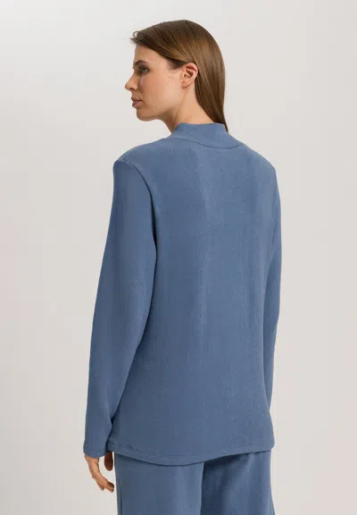 Hanro Easy Wear Recycled Cotton Blend Pullover In Blue
