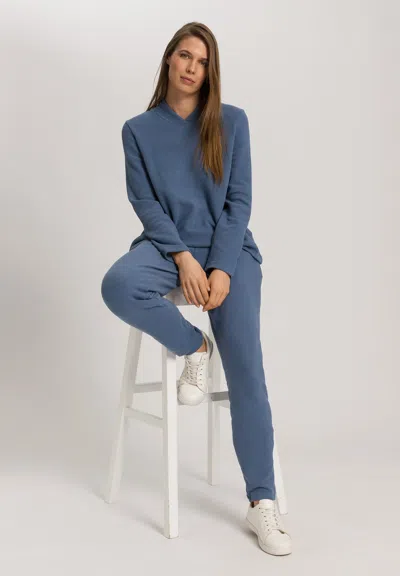 Hanro Easy Wear Recycled Cotton Blend Pullover In Blue
