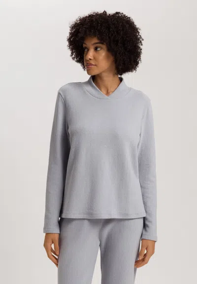 Hanro Easy Wear Recycled Cotton Blend Pullover In Blue