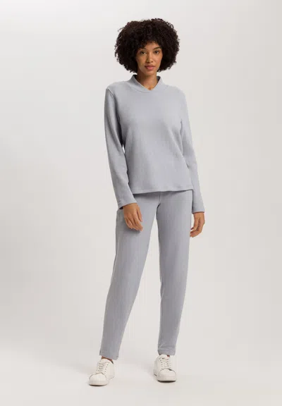 Hanro Easy Wear Recycled Cotton Blend Pullover In Blue
