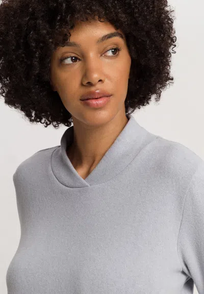 Hanro Easy Wear Recycled Cotton Blend Pullover In Blue