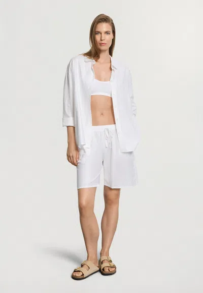 Hanro Essentials Drawstring-elasticated Shorts In White