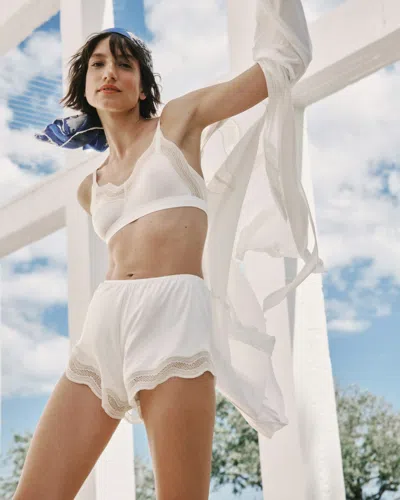 Hanro Cira Tulle Lace Trim Knickers In White