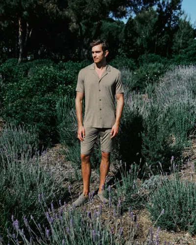 Hanro Urban Casuals Linen Blend Drawstring Shorts In Brown