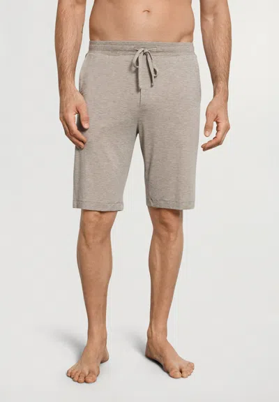 Hanro Urban Casuals Linen Blend Drawstring Shorts In Brown