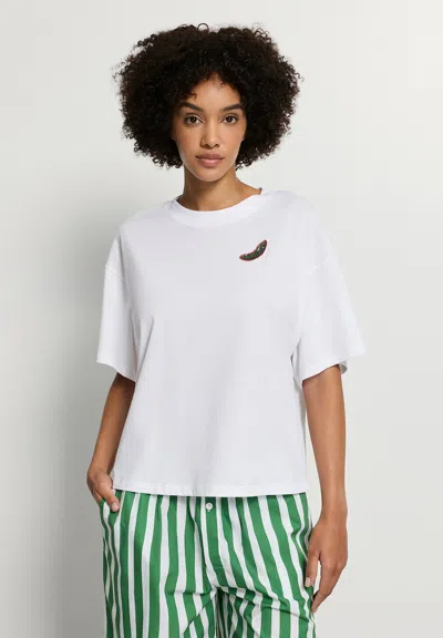 Hanro Patch-detail T-shirt In White