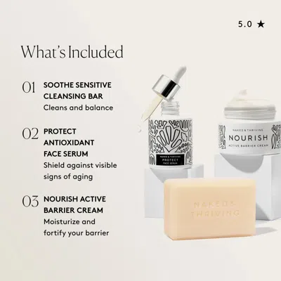 Naked & Thriving Gentle Start Trio: A 3-step Routine For Sensitive Skin In Transparent