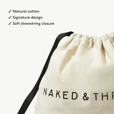 Naked & Thriving Signature Cotton Bag: Deluxe, Giftable Drawstring Bag In Transparent