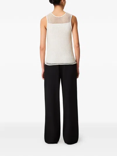 Another Tomorrow Beaded Mesh-knit Top In Multi