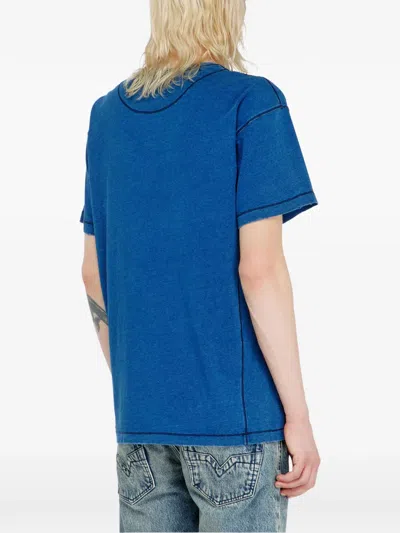 Diesel T-shirt With Shadow-effect Patches In Blue