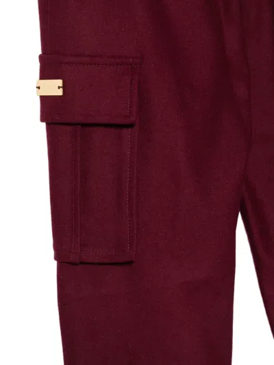 Balmain Elasticated Wool Cargo Track Pants In Red