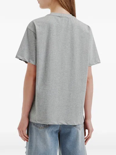 Mini Cream Graphic-print T-shirt In Gray