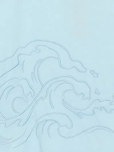 Molo Wave-embroidered T-shirt In Blue