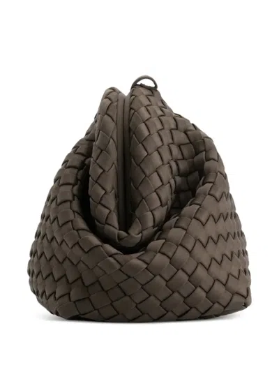 Marrea Woven Drawstring Clutch Bag In Brown