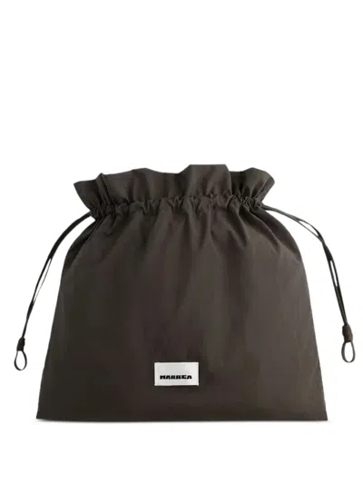 Marrea Woven Drawstring Clutch Bag In Brown