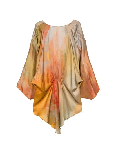 Yangkehan Abstract-printed Tie Coat In Multi