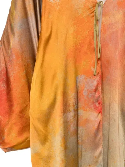 Yangkehan Abstract-printed Tie Coat In Multi