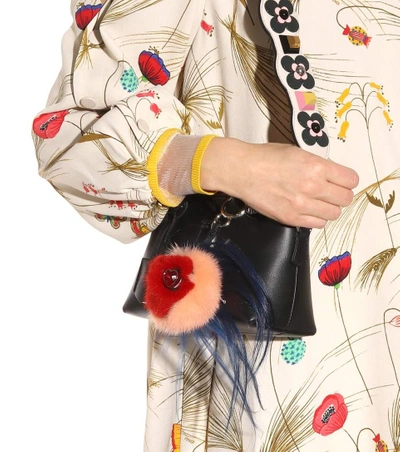 Shop Fendi Bag Bugs Crystal-embellished Leather And Mink Fur Charm
