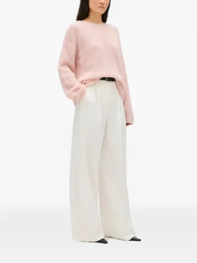 Another Tomorrow Draped-knit Oversized Sweater In Pink