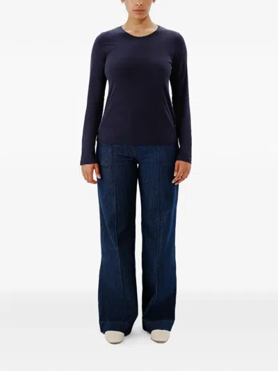 Another Tomorrow Long-sleeve T-shirt In Blue