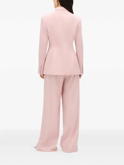 Another Tomorrow Tailored Double Breasted Jacket In Pink
