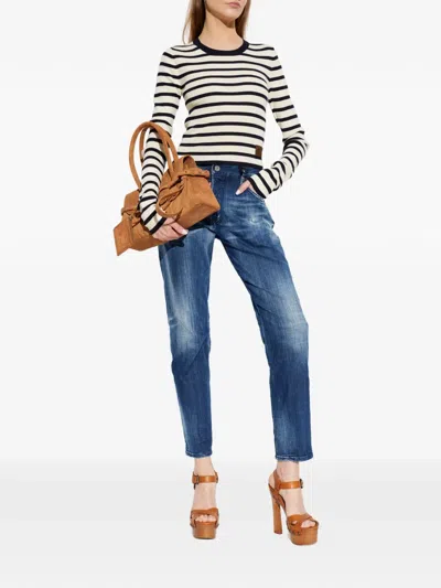Dsquared2 Faded-effect Distressed Jeans In Blue