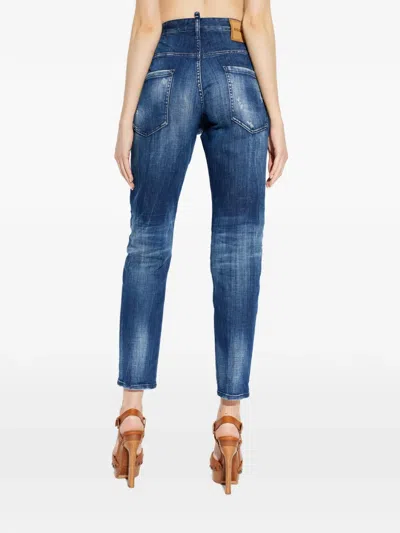 Dsquared2 Faded-effect Distressed Jeans In Blue