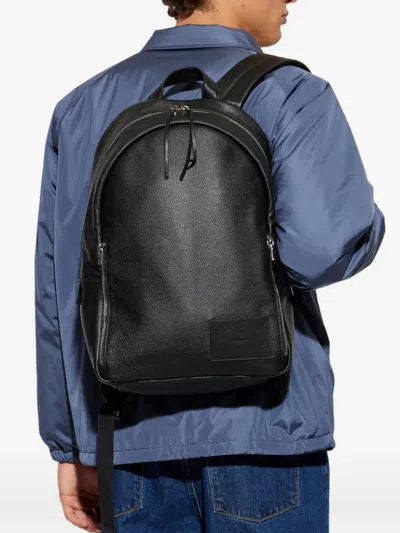 Jil Sander Logo-patch Leather Backpack In Black