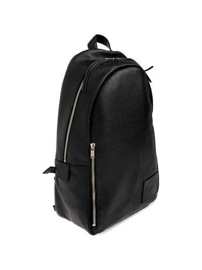 Jil Sander Logo-patch Leather Backpack In Black