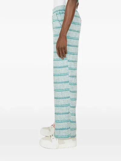 (d)ivision Check-pattern Contrasting-panel Trousers In Multi