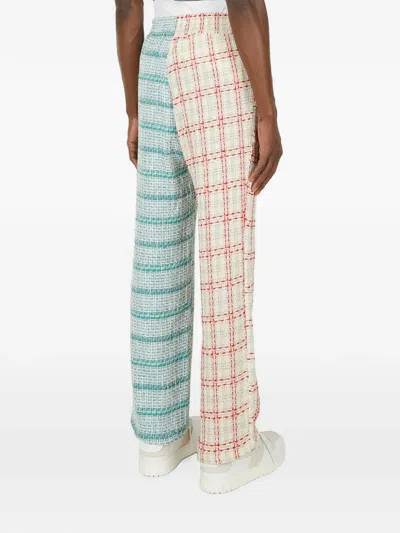 (d)ivision Check-pattern Contrasting-panel Trousers In Multi